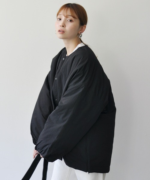 WIND AND SEA  peak ノーカラー 中綿 ジャケット サイドジップ付きノーカラー中綿ジャケット（ノーカラージャケット