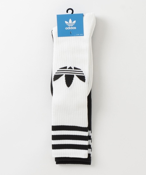 アディダス オリジナルス ロゴ インターシャ ソックス 2足組 adidas（アディダス）の「ニーソックス 2足組 / アディダス