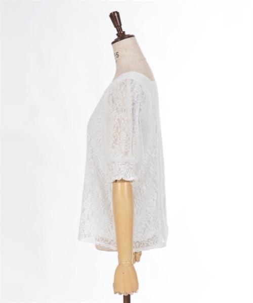 axes femme（アクシーズファム）の「チュール袖総レーストップス（Tシャツ/カットソー・レディース・ホワイト/ブラック/サックスブルー・FREE）」の19枚目の写真