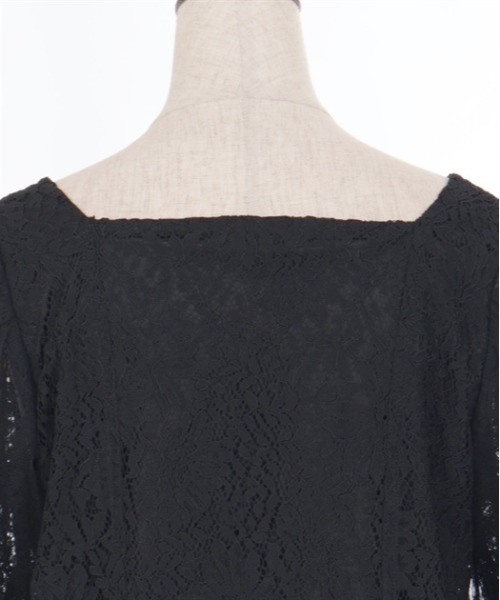 axes femme（アクシーズファム）の「チュール袖総レーストップス（Tシャツ/カットソー・レディース・ホワイト/ブラック/サックスブルー・FREE）」の6枚目の写真