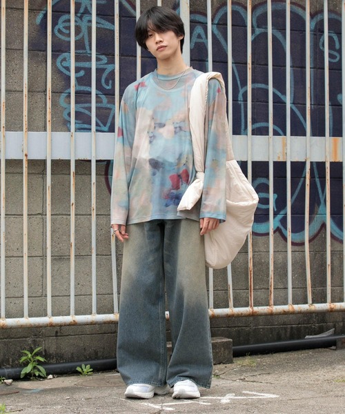 SENSE OF PLACE by URBAN RESEARCH（センスオブプレイスバイアーバンリサーチ）の「マーブルシアールーズロングTシャツ（Tシャツ/カットソー・メンズ・ブラウン/ブルー/ブラック・LARGE/MEDIUM）」の19枚目の写真
