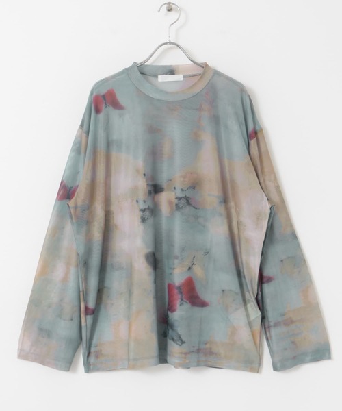 SENSE OF PLACE by URBAN RESEARCH（センスオブプレイスバイアーバンリサーチ）の「マーブルシアールーズロングTシャツ（Tシャツ/カットソー・メンズ・ブラウン/ブルー/ブラック・LARGE/MEDIUM）」の6枚目の写真