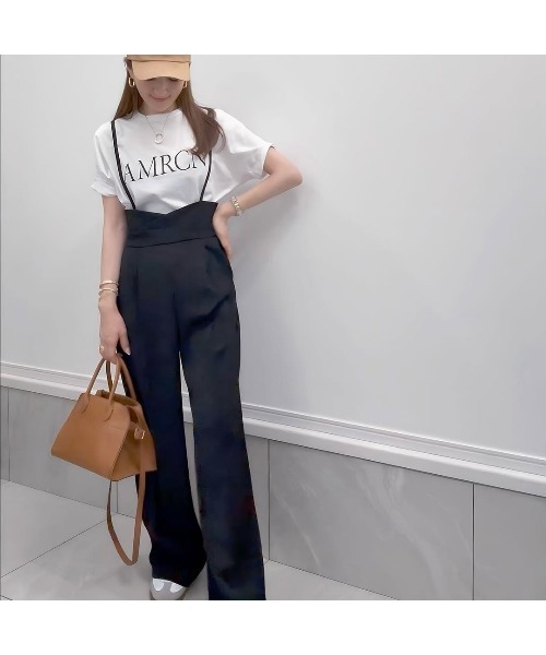 セール】【秋新色追加】ハイウエストキャミサロペット美脚