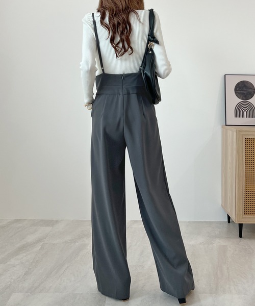 セール】【秋新色追加】ハイウエストキャミサロペット美脚