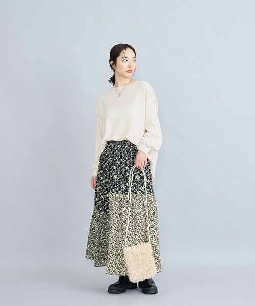 coen(コーエン)の「カワリ天竺ロングスリーブTシャツ(Tシャツ/カットソー・レディース・ダークグレー/ネイビー/オフホワイト/ライトブルー・M/L)」の17枚目の写真