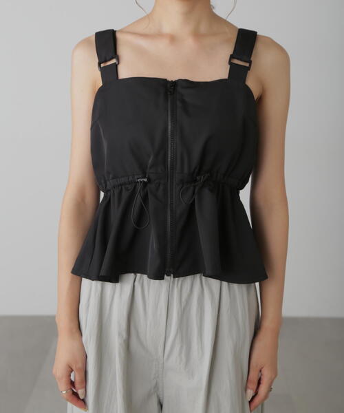 FREE'S MART（フリーズマート）の「ウエストドロストジップビスチェ（シャツ/ブラウス・レディース・ブラック/グレー/ベージュ・FREE）」の7枚目の写真