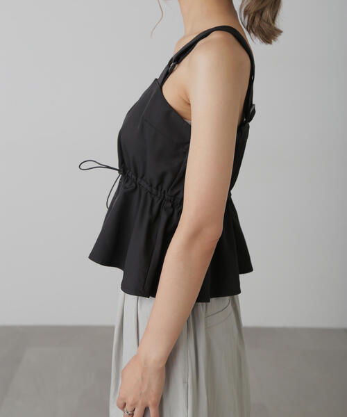 FREE'S MART（フリーズマート）の「ウエストドロストジップビスチェ（シャツ/ブラウス・レディース・ブラック/グレー/ベージュ・FREE）」の6枚目の写真