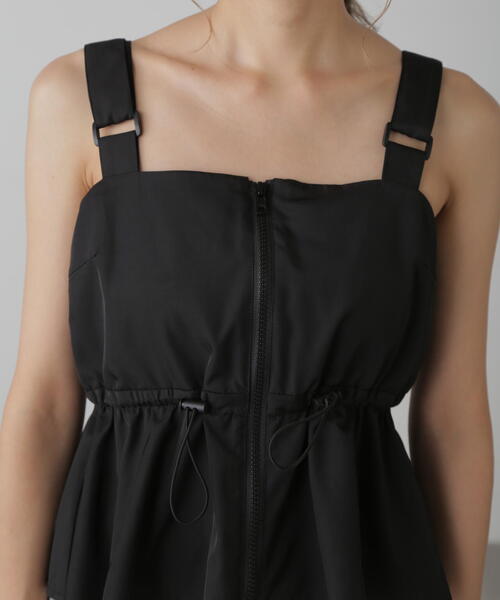 FREE'S MART（フリーズマート）の「ウエストドロストジップビスチェ（シャツ/ブラウス・レディース・ブラック/グレー/ベージュ・FREE）」の4枚目の写真