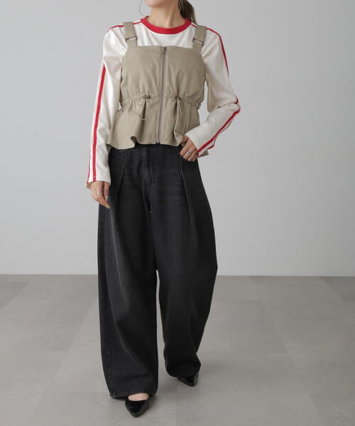 FREE'S MART（フリーズマート）の「ウエストドロストジップビスチェ（シャツ/ブラウス・レディース・ブラック/グレー/ベージュ・FREE）」の21枚目の写真