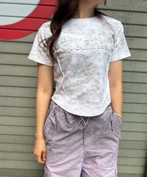 ipugo(イプゴ)の「ipugo/イプゴ エンボスロゴ トップス 秋物 秋服 2026年秋冬(Tシャツ/カットソー・レディース・チャコール/アイボリー・FREE)」の8枚目の写真