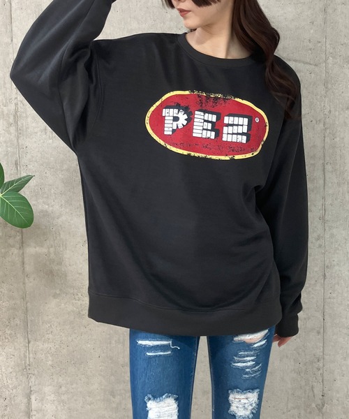 TMD メンズXXL スウェット　トレーナー　ビッグロゴ PEZ ペッツ PEZ(ペッツ) プリント長袖スウェットトレーナー ビッグ