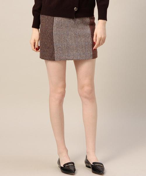BEAUTY&YOUTH UNITED ARROWS(ビューティーアンドユースユナイテッドアローズ)の「BY ハリスツイードミニスカート ◆(スカート・レディース・ブラウン/ネイビー・MEDIUM/SMALL)」の2枚目の写真