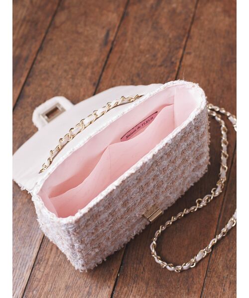 Maison de FLEUR（メゾンドフルール）の「ツイードミニポシェット（ショルダーバッグ・レディース・ベージュ・FREE）」の2枚目の写真