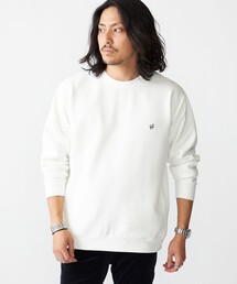 【WEB限定】SHIPS: ワンポイント ロゴ リップル ロングスリーブ Tシャツ (ロンT)