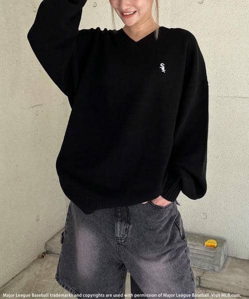 BACK TO THE FIELD（バック トゥー ザ フィールド）の「【MLB】プルオーバーニットトップス（ニット/セーター・レディース・グレー/ブラック/ネイビー・FREE）」の5枚目の写真