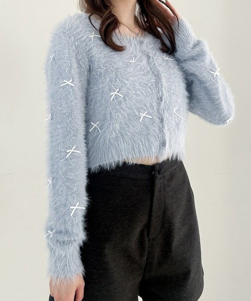 Heather(ヘザー)の「シャギーリボンカーディガン 150136(カーディガン/ボレロ・レディース・グレー/アイボリー/ブラック/ブルー・FREE)」の17枚目の写真