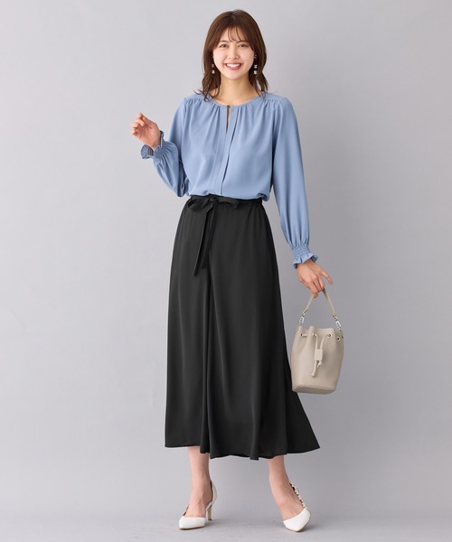 alotta（アロッタ）の「あったか裏地付ふんわりワイドパンツ（その他パンツ・レディース・ネイビー/スモークピンク/ライトオレンジ系/ブラック・M/LL/L/3L）」の17枚目の写真