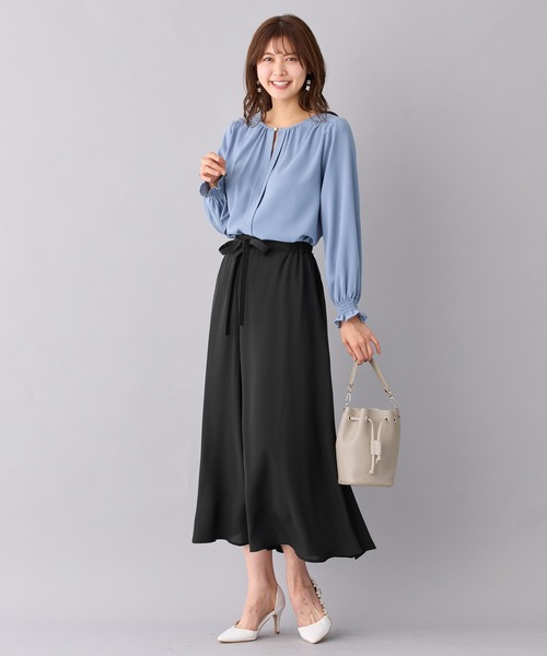 alotta（アロッタ）の「あったか裏地付ふんわりワイドパンツ（その他パンツ・レディース・ネイビー/スモークピンク/ライトオレンジ系/ブラック・M/LL/L/3L）」の18枚目の写真