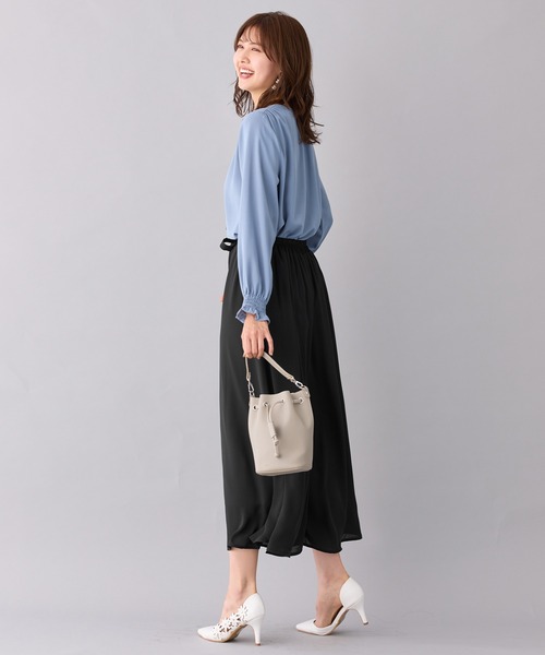 alotta（アロッタ）の「あったか裏地付ふんわりワイドパンツ（その他パンツ・レディース・ネイビー/スモークピンク/ライトオレンジ系/ブラック・M/LL/L/3L）」の19枚目の写真