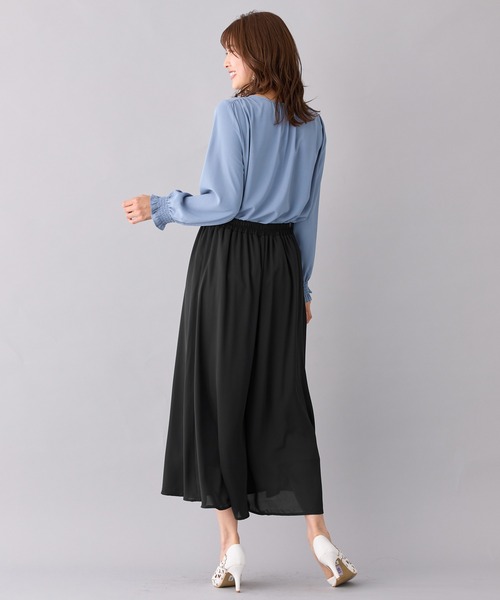 alotta（アロッタ）の「あったか裏地付ふんわりワイドパンツ（その他パンツ・レディース・ネイビー/スモークピンク/ライトオレンジ系/ブラック・M/LL/L/3L）」の20枚目の写真
