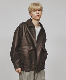 tk.TAKEO KIKUCHI | A－2シンセティックレザーブルゾン(ブルゾン)