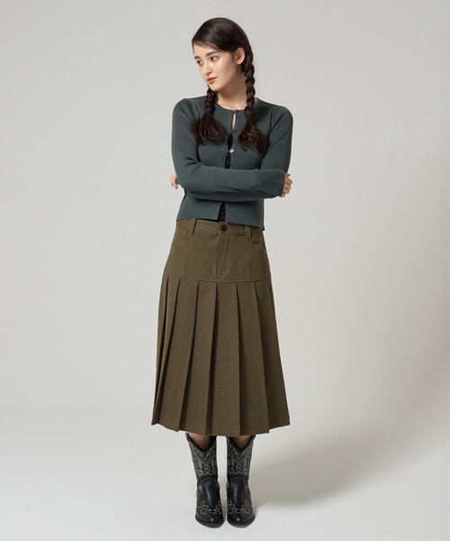 TINA：JOJUN（ティーナジョジュン）の「アンチピリング リブカーディガン TINA：JOJUN（カーディガン/ボレロ・レディース・チャコール/チェリーピンク/クリーム/カーキ・M）」の7枚目の写真