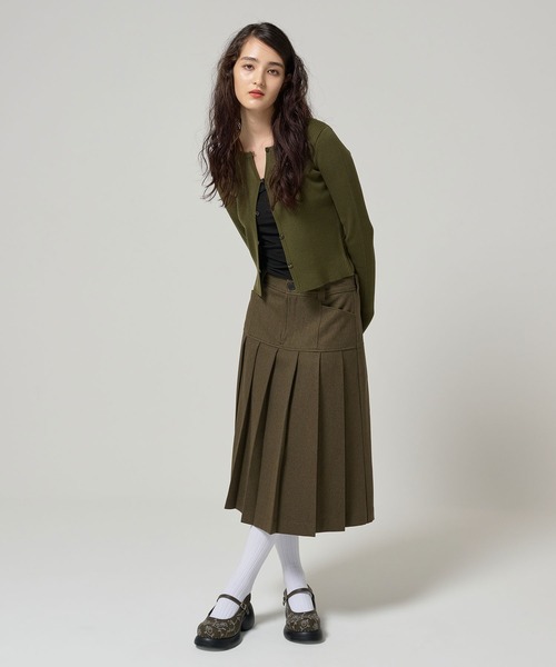 TINA：JOJUN（ティーナジョジュン）の「アンチピリング リブカーディガン TINA：JOJUN（カーディガン/ボレロ・レディース・チャコール/チェリーピンク/クリーム/カーキ・M）」の17枚目の写真