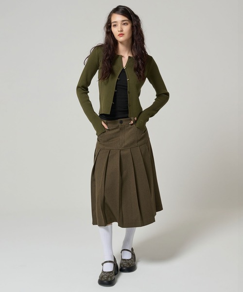 TINA：JOJUN（ティーナジョジュン）の「アンチピリング リブカーディガン TINA：JOJUN（カーディガン/ボレロ・レディース・チャコール/チェリーピンク/クリーム/カーキ・M）」の18枚目の写真