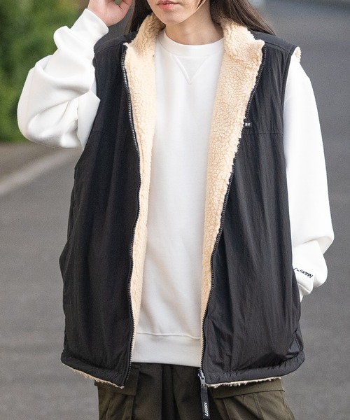 【ag】〔GERRY/ジェリー〕ナイロン×シープボア リバーシブル ジップアップベスト（ベスト）｜GERRY（ジェリー）