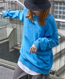 タートルネック」に該当するブルー・ネイビー/青色系のファッション