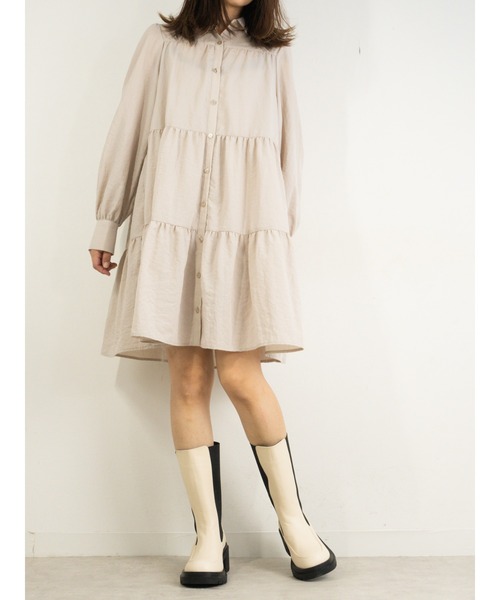 Fabby fabby（ファビィーファビィー）の「サイドゴアブーツ　ミドル丈　厚底ヒール（ブーツ・レディース・ブラック/オフホワイト・SMALL/MEDIUM/LARGE）」の7枚目の写真