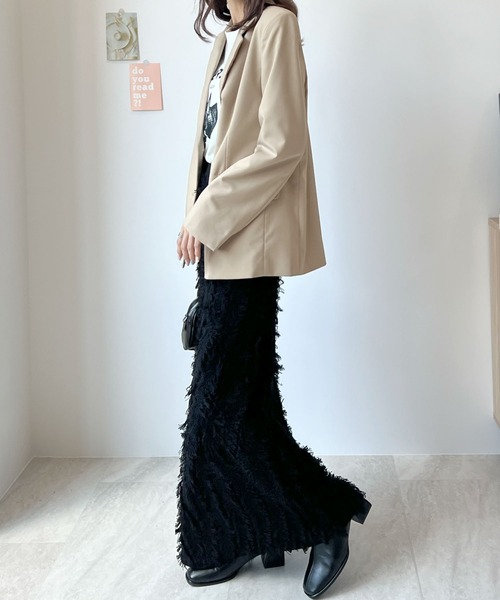 Futier land（フューティアランド）の「MIXフリンジスカート（スカート・レディース・ブラック/グレー/ベージュ・FREE）」の18枚目の写真