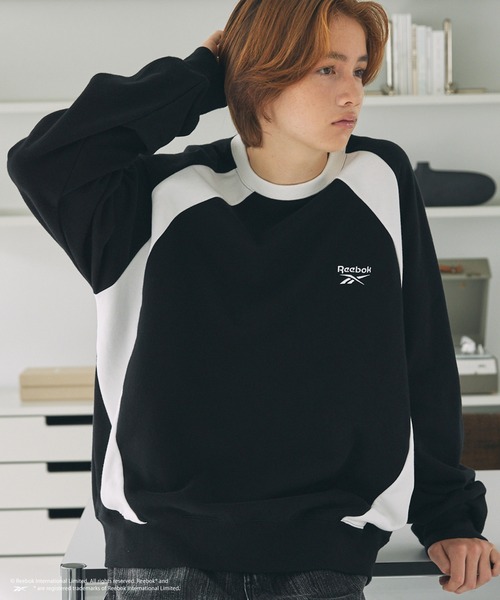 Reebok(リーボック)の「【Reebok別注】サイドパネル切替裏毛スウェット(スウェット・メンズ・アッシュグレー/ネイビー/ブラック・M/L/S)」の2枚目の写真