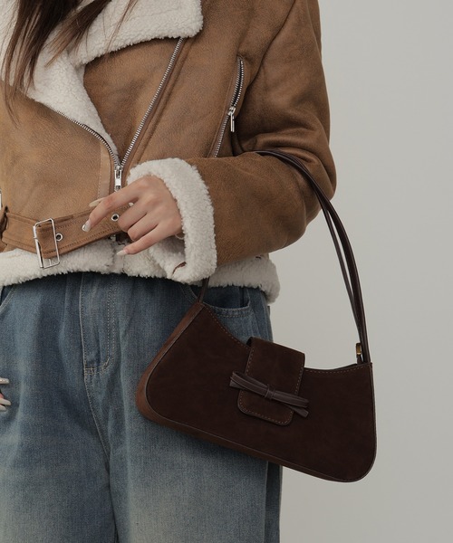 ROOPTOKYO（ループトウキョウ）の「フェイクスエード ミニショルダーバッグ ワンハンドルバッグ（ショルダーバッグ・レディース・ブラウン/ブラック・FREE）」の8枚目の写真