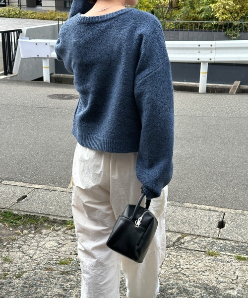 AURALEE キッドモヘヤ クルーネックニットセーター ネイビー ３サイズ AURALEE キッドモヘヤ クルーネックニットセーター ネイビー 3サイズ