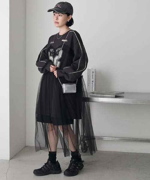 ヘリンドットサイ チュールレース袖 ドッキング ワイド トップス/スウェット セール】Tulle tops チュールトップス（ベスト）｜HeRIN.CYE
