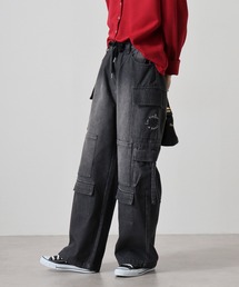 Multi-pocket denim duck cargo pants / マルチポケット デニム ダック カーゴパンツ unisex
