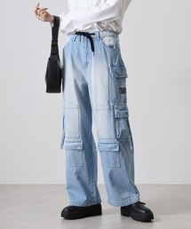 Multi-pocket denim duck cargo pants / マルチポケット デニム ダック カーゴパンツ unisex