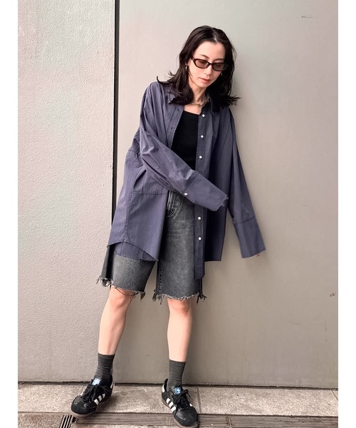 セール】クラッシュデザインデニムハーフパンツ（デニムパンツ