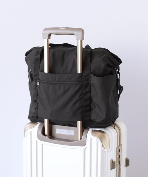 折りたたみ 軽量ボストンバッグ USBポート付き キャリーオン（トラベル
