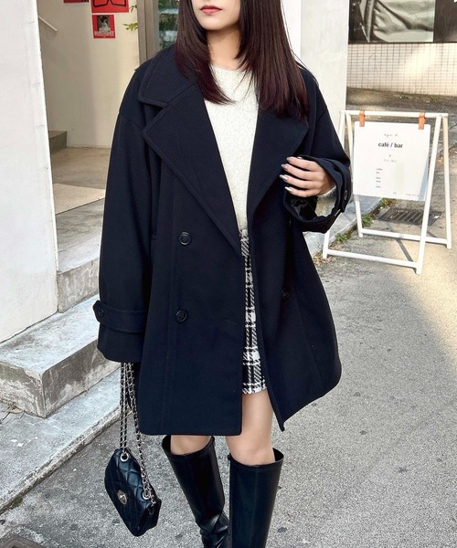 INGNI（イング）の「Wコクーンコート（その他アウター・レディース・アイボリー/ブラック/グレー系その他・M）」の2枚目の写真