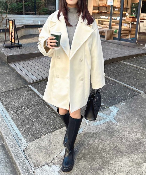 INGNI（イング）の「Wコクーンコート（その他アウター・レディース・アイボリー/ブラック/グレー系その他・M）」の9枚目の写真