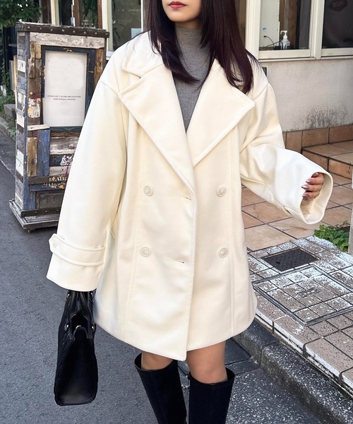 INGNI（イング）の「Wコクーンコート（その他アウター・レディース・アイボリー/ブラック/グレー系その他・M）」の7枚目の写真