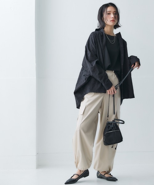 Soiunique（スワユニーク）の「ペイズリー柄刺繍デザインオーバーサイズシャツ ［Soiunique］（シャツ/ブラウス・レディース・オフホワイト/ブラック・FREE）」の7枚目の写真