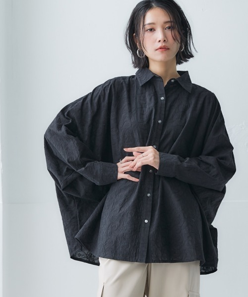 Soiunique（スワユニーク）の「ペイズリー柄刺繍デザインオーバーサイズシャツ ［Soiunique］（シャツ/ブラウス・レディース・オフホワイト/ブラック・FREE）」の8枚目の写真