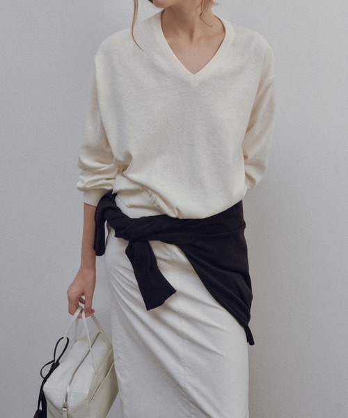 NOTHING WRITTEN(ナッシングリトゥン)の「NOTHING WRITTEN / ナッシングリトゥン POCKET TOTE BAG トートバッグ ラムレザー 秋物 秋服 2026年秋冬(トートバッグ・レディース・アイボリー/ブラック・FREE)」の3枚目の写真