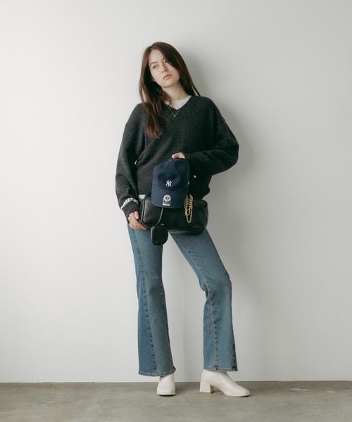 NOTHING WRITTEN(ナッシングリトゥン)の「NOTHING WRITTEN / ナッシングリトゥン POCKET TOTE BAG トートバッグ ラムレザー 秋物 秋服 2026年秋冬(トートバッグ・レディース・アイボリー/ブラック・FREE)」の7枚目の写真