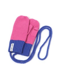 コード付きカラーニットミトン