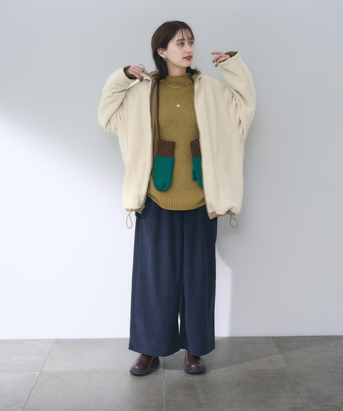 studio CLIP（スタディオクリップ）の「コード付きカラーニットミトン（手袋・レディース・ピンク/グリーン/グレー・FREE）」の9枚目の写真