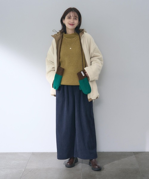 studio CLIP（スタディオクリップ）の「コード付きカラーニットミトン（手袋・レディース・ピンク/グリーン/グレー・FREE）」の10枚目の写真